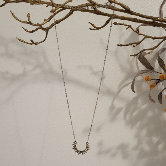 Gold Sun Pendant Necklace - Picture 2 of 3